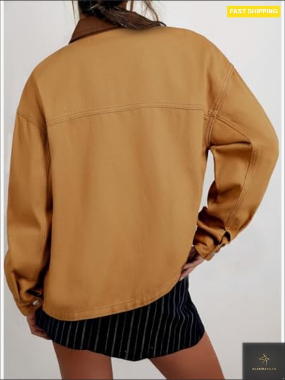 Oversized Denim Jacket Button Down Boyfriend Fit Casual Trendy Fall Spring Layer - Picture 4 of 7